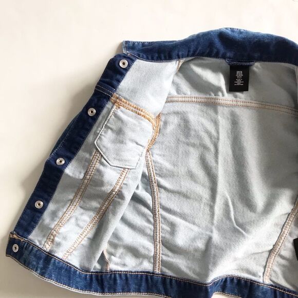 H&M soft denim acid wash jean jacket EUC 5-6Y - Picture 4 of 6